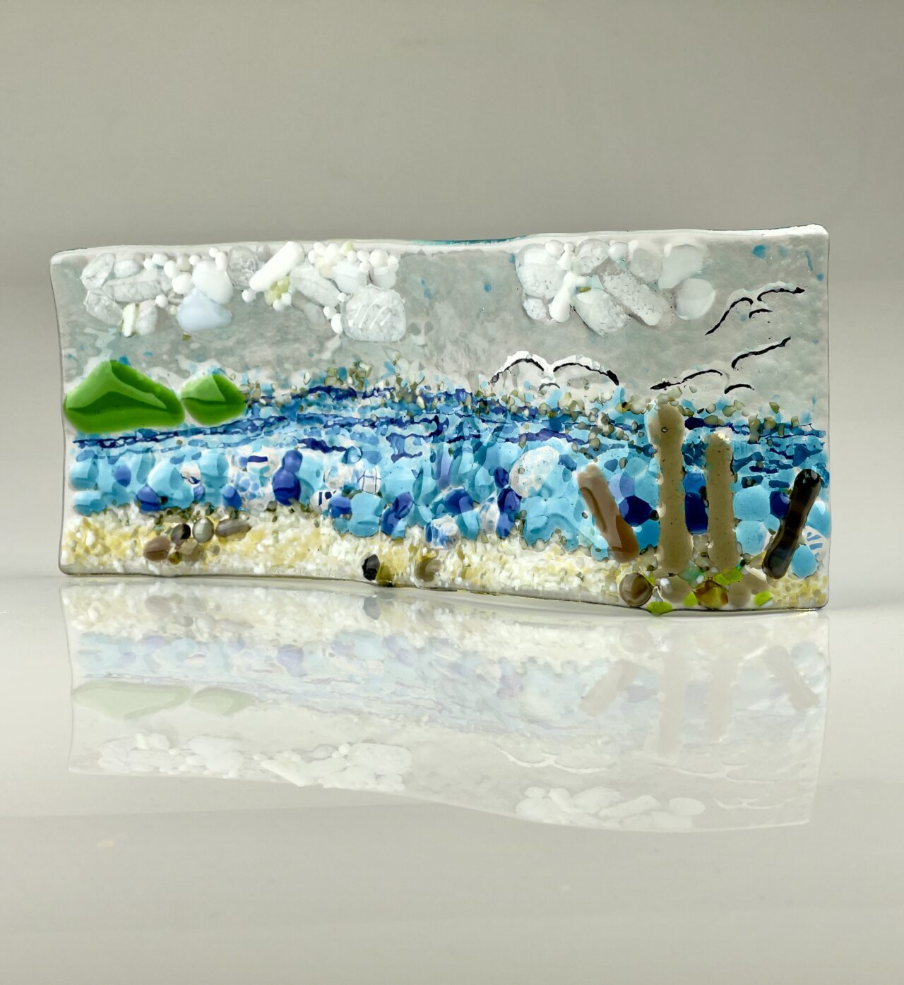 Fused Glass Wave Panel of a seaview